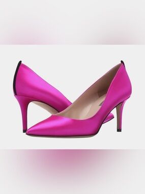 SJP Sarah Jessica Parker Fawn Satin Pumps in Pink Candy Fuchsia  EU 36.5 70mm